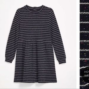 Loft stripped button back swing dress. NWT. Size S